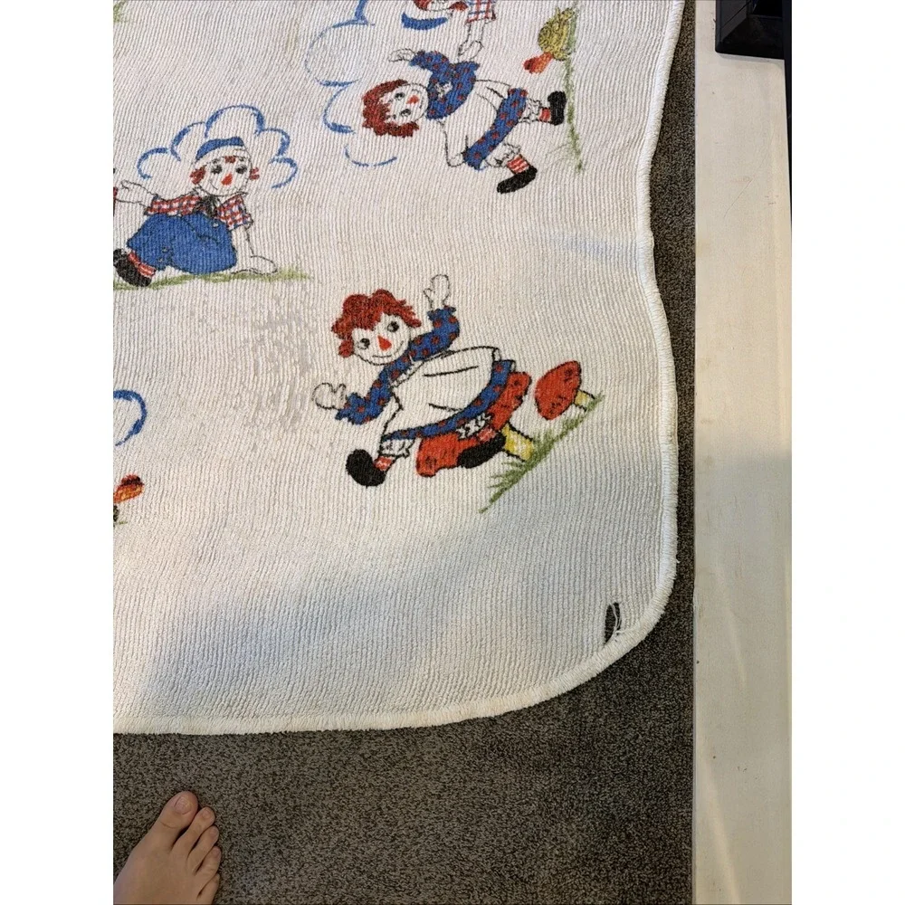 Vintage Raggedy Ann and Andy Chenille Bedspread - Twin Size